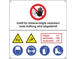 Warn- und Verbotsplanen mit Oesen 55 x 75 cm